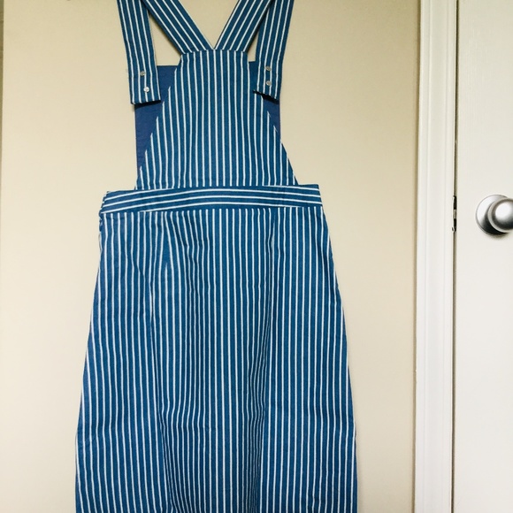 ModCloth Denim Striped Suspenders/Jumper NWOT - Picture 4 of 8